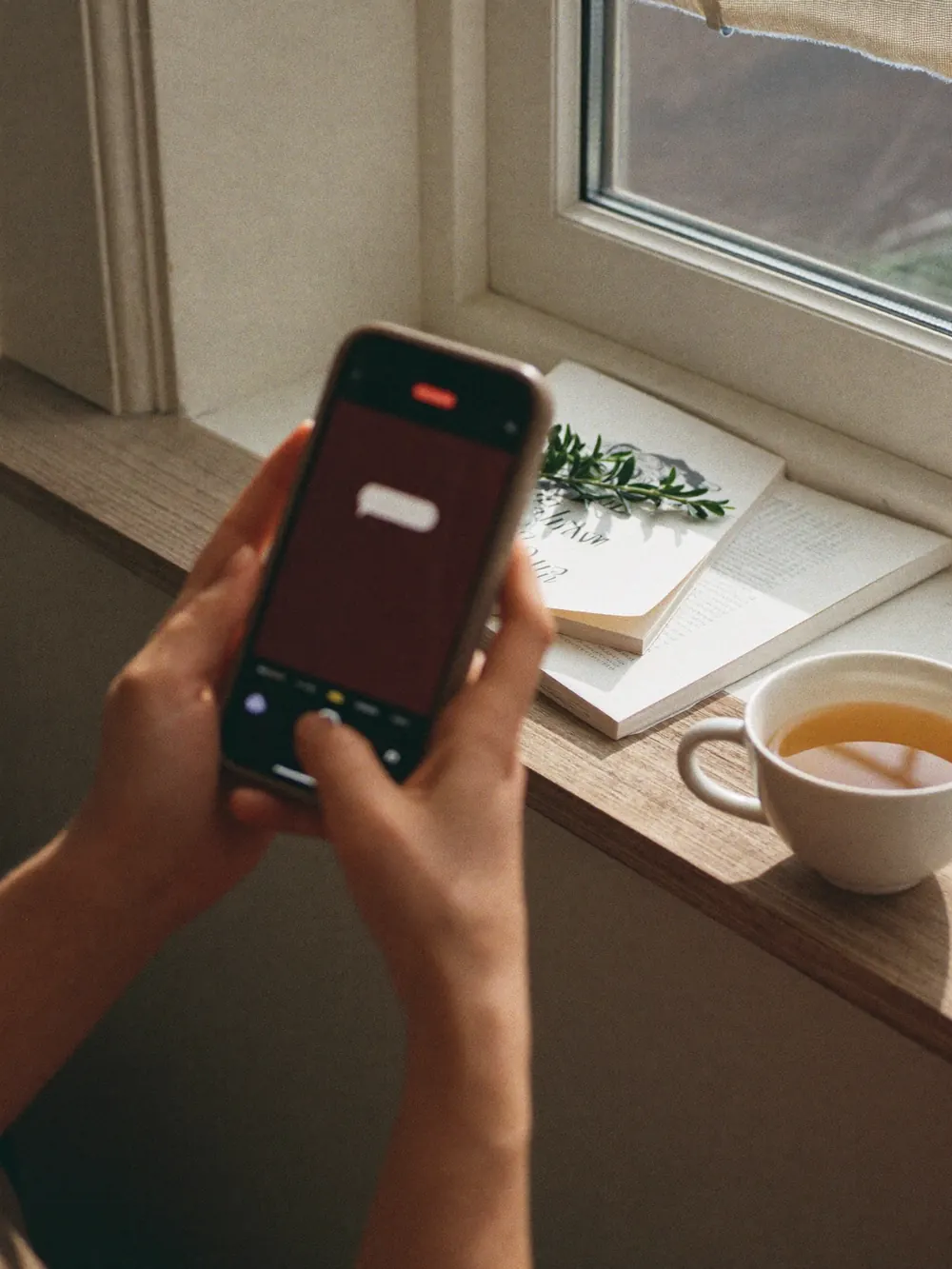 Logging a quick update by the window