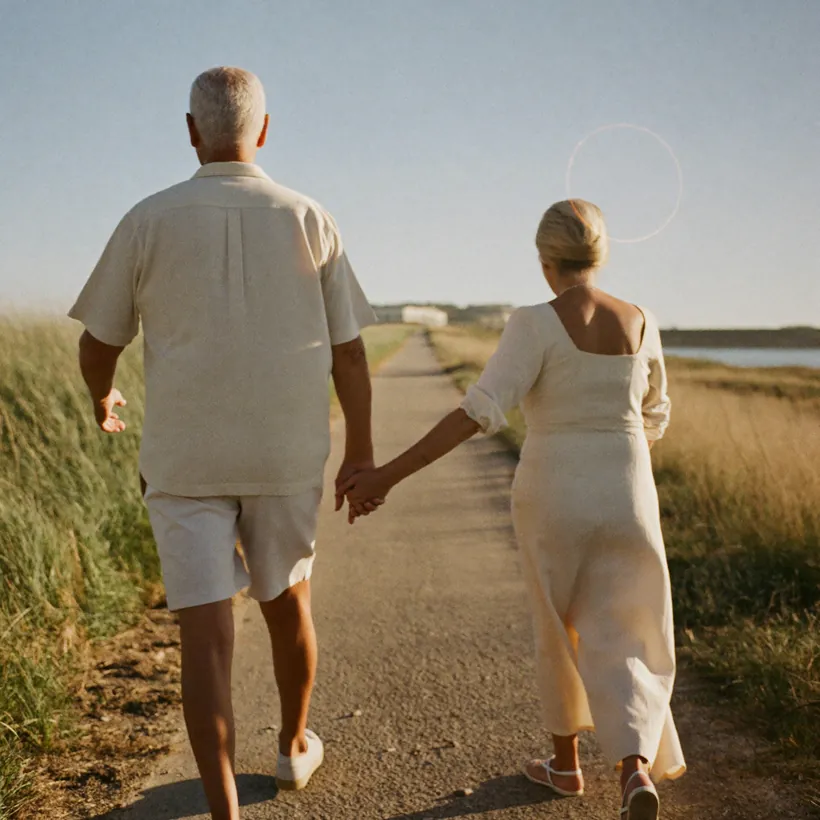 A couple walking the coast path